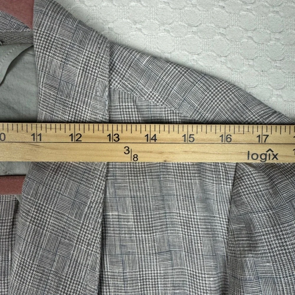 Poetry Linen Glen Plaid Check Blazer Professional Women US 14 EU 46 Quiet Luxury